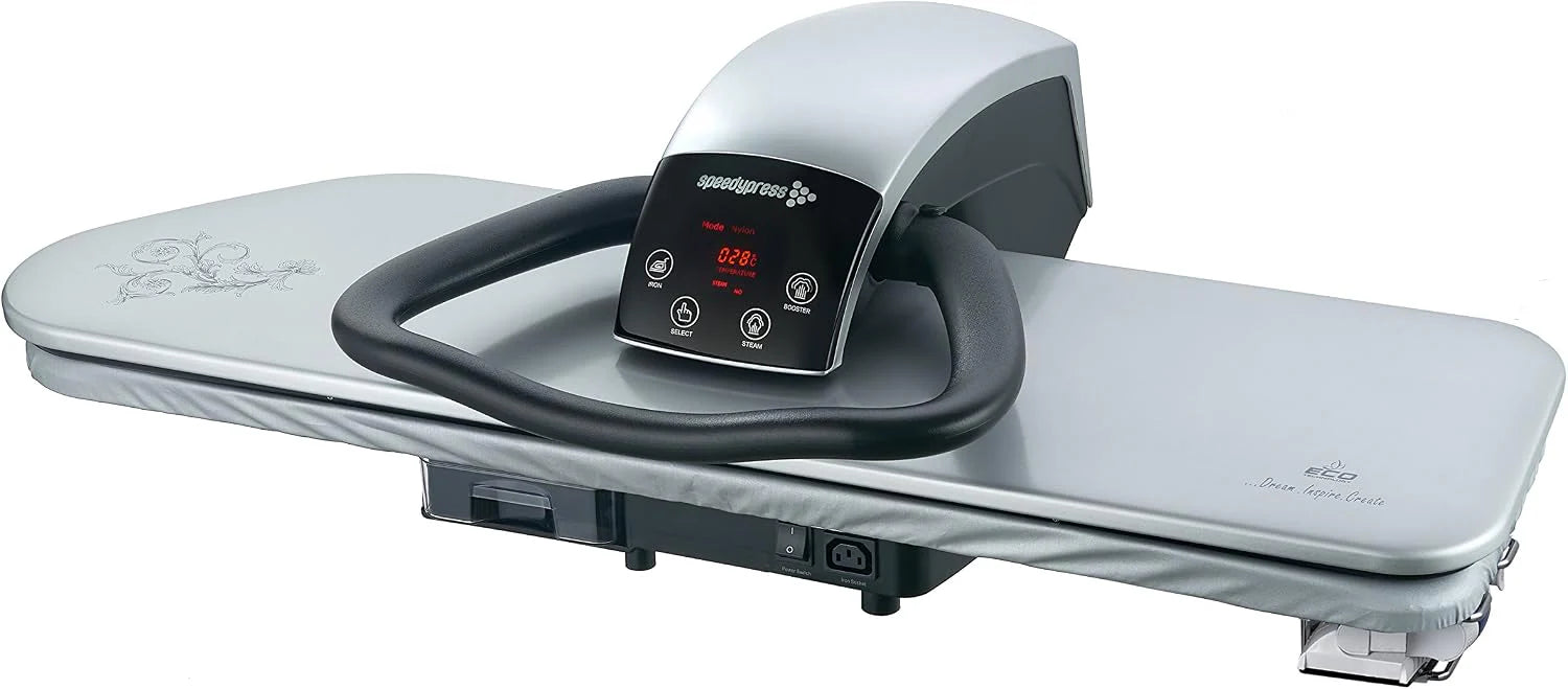 Professionele 101HD Zware Stoomstrijkijzer/Stoomstrijkpers 101cm Zilver (inclusief Gratis Vervanging van Beschermhoes/Deksel  Schuimonderspanbaan/Reserveschuimstof-Ondervilt en Waterfilterpatroon)