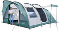 Skandika Egersund tunneltent voor 3, 5 of 7 personen | Kampeertent met Sleeper Technology, ingenaaid grondzeil, zwarte slaapcabine, 2 m stahoogte, waterdicht, familietent(5XL (groen))