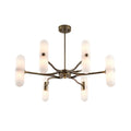 Hanglamp met LED-licht en halfronde glazen kappen