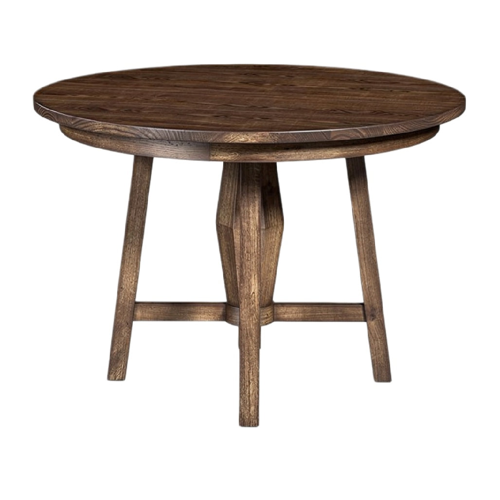 Technische Titel: "Ronde Houten Eettafel met Driepotig Onderstel"