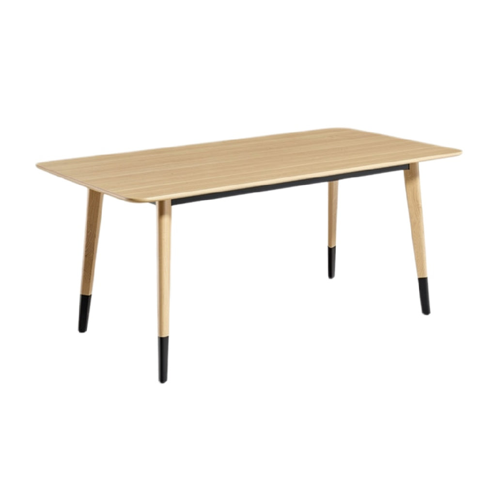 Eettafel van Hout met Zwarte Poten - Modern Design, Rectangular Vorm