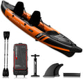 SKINHAWK Prestige Orange kajak set 400, rubberboot, kano, 400 x 96 cm, kajak voor 2 personen(Set met aluminium peddel)