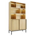 Moderne Houten Boekenkast met LED Verlichting en Sluitbare Deuren