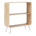 Moderne houten boekenplank met metalen poten