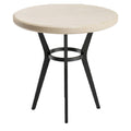 Ronde Houten Eettafel met Zwarte Metaalvoet