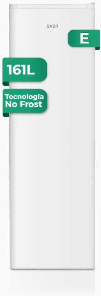 Svan SCV145500ENF Vrieskast, verticaal, wit, 161 liter, omkeerbare deur, geluidsarm, energie-efficiëntieklasse E