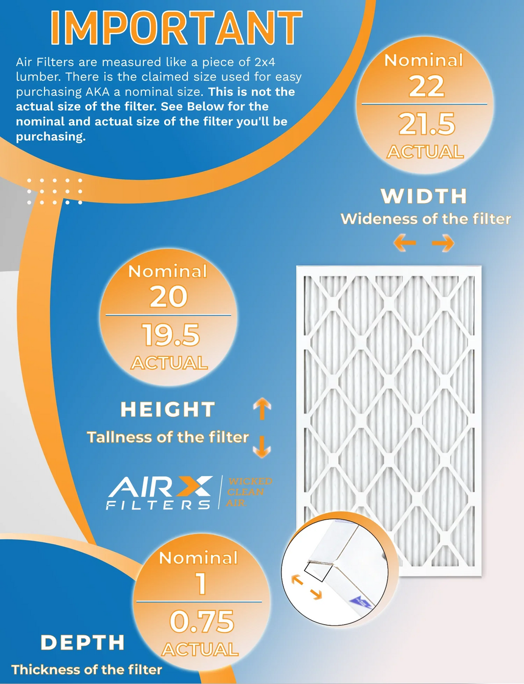 20x22x1 Air Filter MERV 8 Rating, 12 Pack of Furnace Filters Comparable to MPR 700 & FPR 5 - Made in USA by AIRX FILTERS WICKED CLEAN AIR.