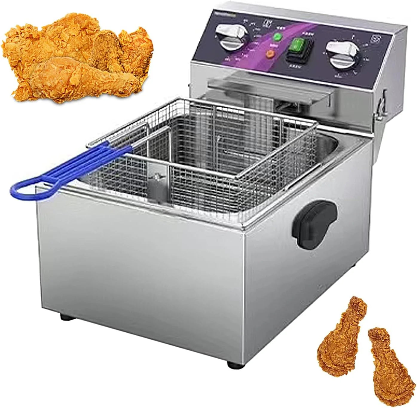Elektrische Frituurpan Met Instelbare Timer En Temperatuurregeling, Ideaal Voor Thuisgebruik En Professioneel Koken, Perfect Voor Knapperige Friet, Kip, Vis En Meer.,28 * 44 * 31.5cm(28*46*30.5cm)