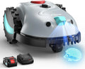 YARDCARE V100 Robotmaaier Zonder Begrenzingsdraad, met Vision-Navigatie, Spiraalvormige Snede, Obstakeldetectie 150, Robotmaaier tot 150 m², 4Ah Accu, met Camera, Reservemessen