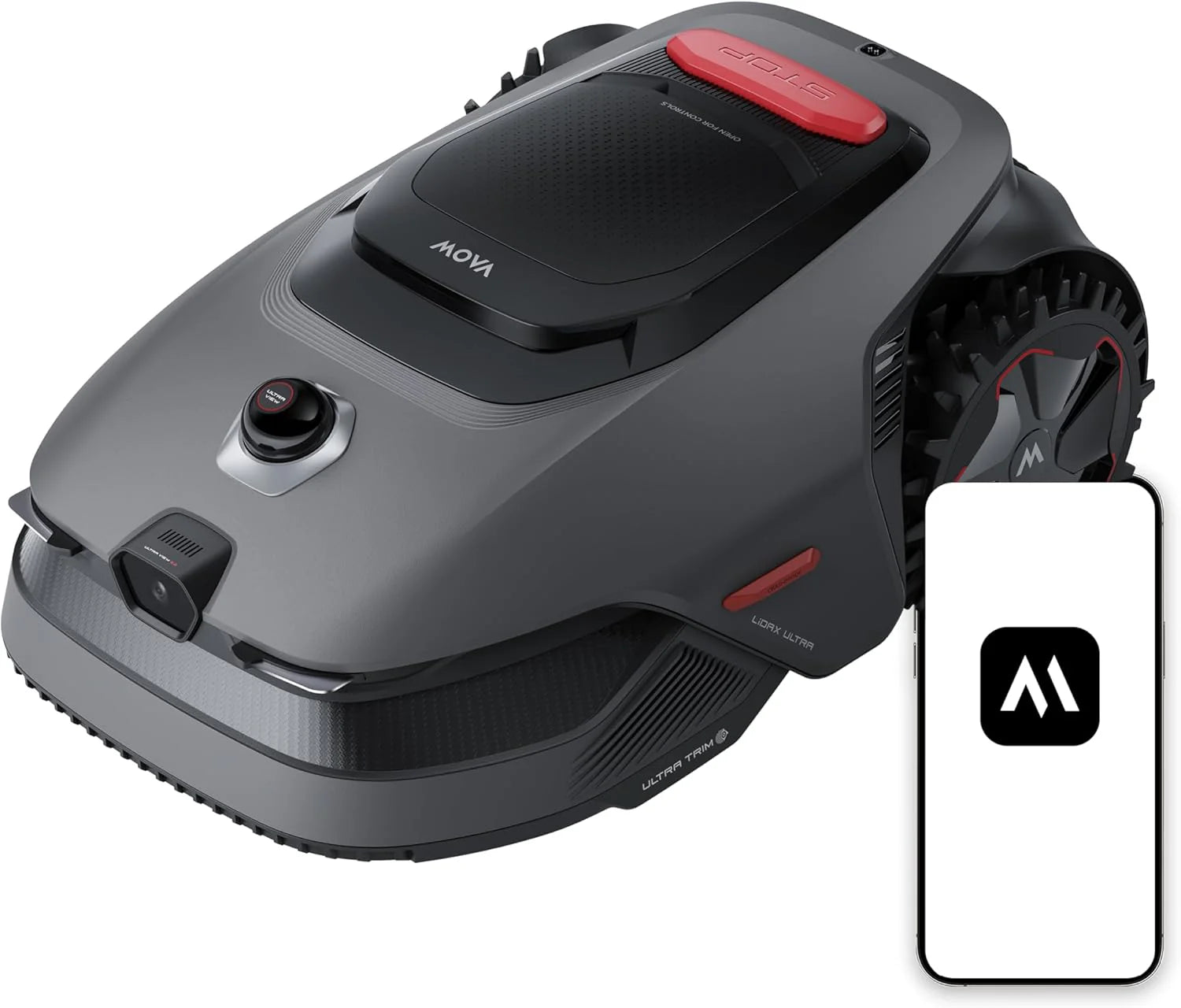 MOVA LiDAX Ultra 800 robotmaaier, maaibereik 500-800 m², RTK-vrij  automatische mapping met 360° 3D-LiDAR  AI-beeldherkenning, maaien tot op 5 cm van de rand, U-vormige efficiëntie
