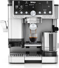 Ninja Luxe Essential 2-in-1 Koffiezetapparaat, Latte, Cappuccino  Espressomaker Met Ingebouwde Koffiemolen  melkschuimer, Gebruiksvriendelijk, 2 Geautomatiseerde Opschuimstanden, Zilver, ES501EU(Pro)