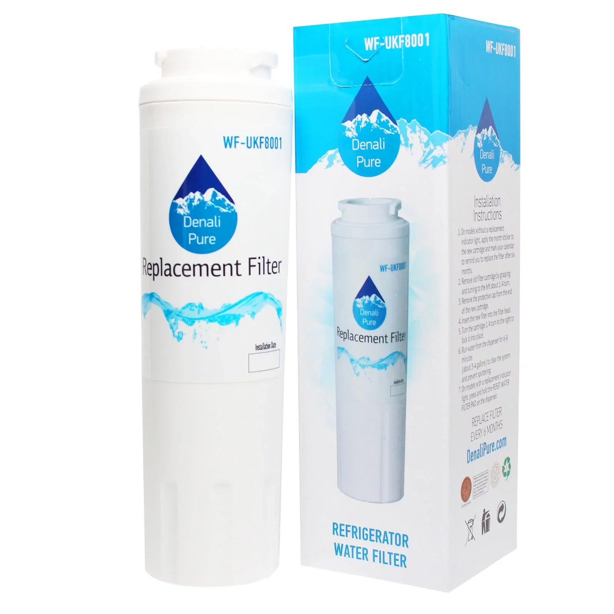 4-Pack Replacement for Whirlpool GI5FSAXVS02 Refrigerator Water Filter - Compatible with Whirlpool 4396395 Fridge Water Filter Cartridge - Denali Pure Brand