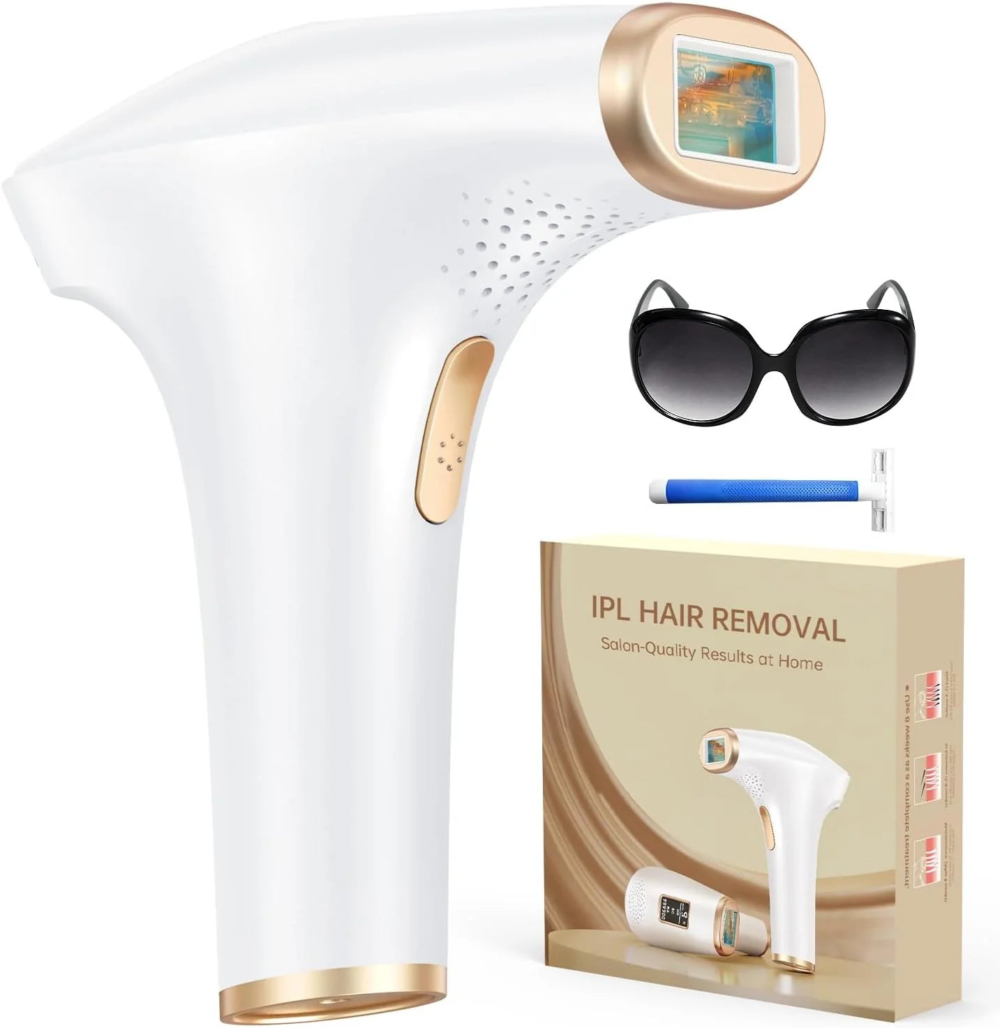 Haarlosy IPL-apparaten ontharingslaser - pijnloos ontharingsapparaat met 3 geavanceerde functies HR/SC/RA, 9 niveaus, 999.900 flitsen thuis voor vrouwen, mannen, oksels, bikini, benen, lichaam