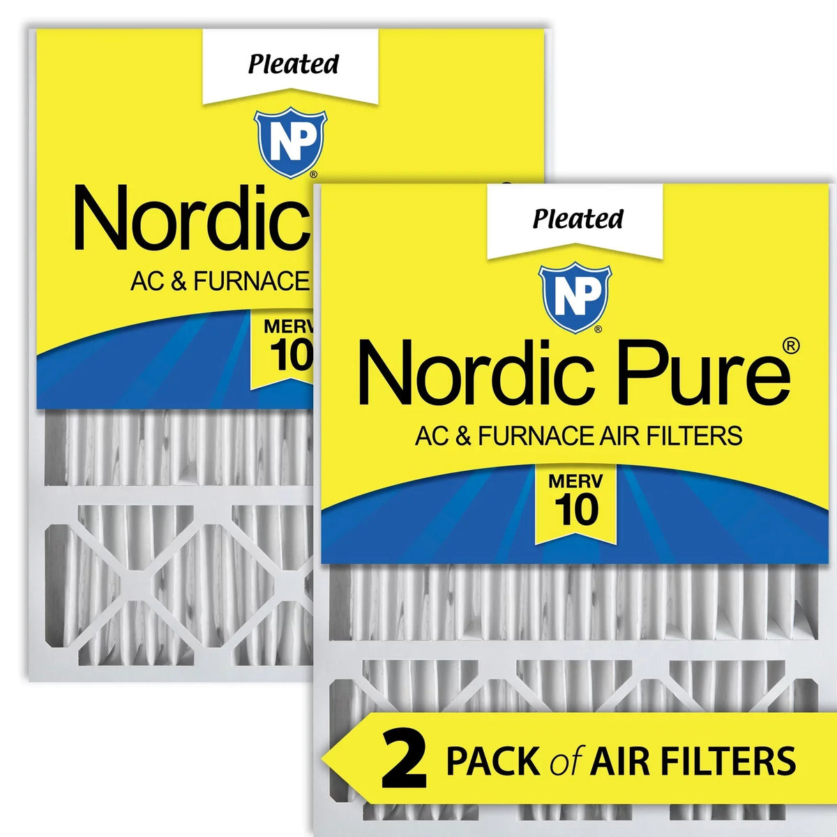 16x25x5 (4 3/8) Honeywell/Lennox Replacement MERV 10 Air Filters 2 Pack