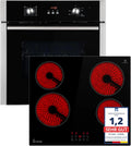 KKT KOLBE SET8805CH5900RL Kookplaat, 60 cm, inbouwoven, 59 cm, kookplaat, grill, hete lucht, automatische timer, warmtewerende beglazing, kinderbeveiliging, knevelbediening