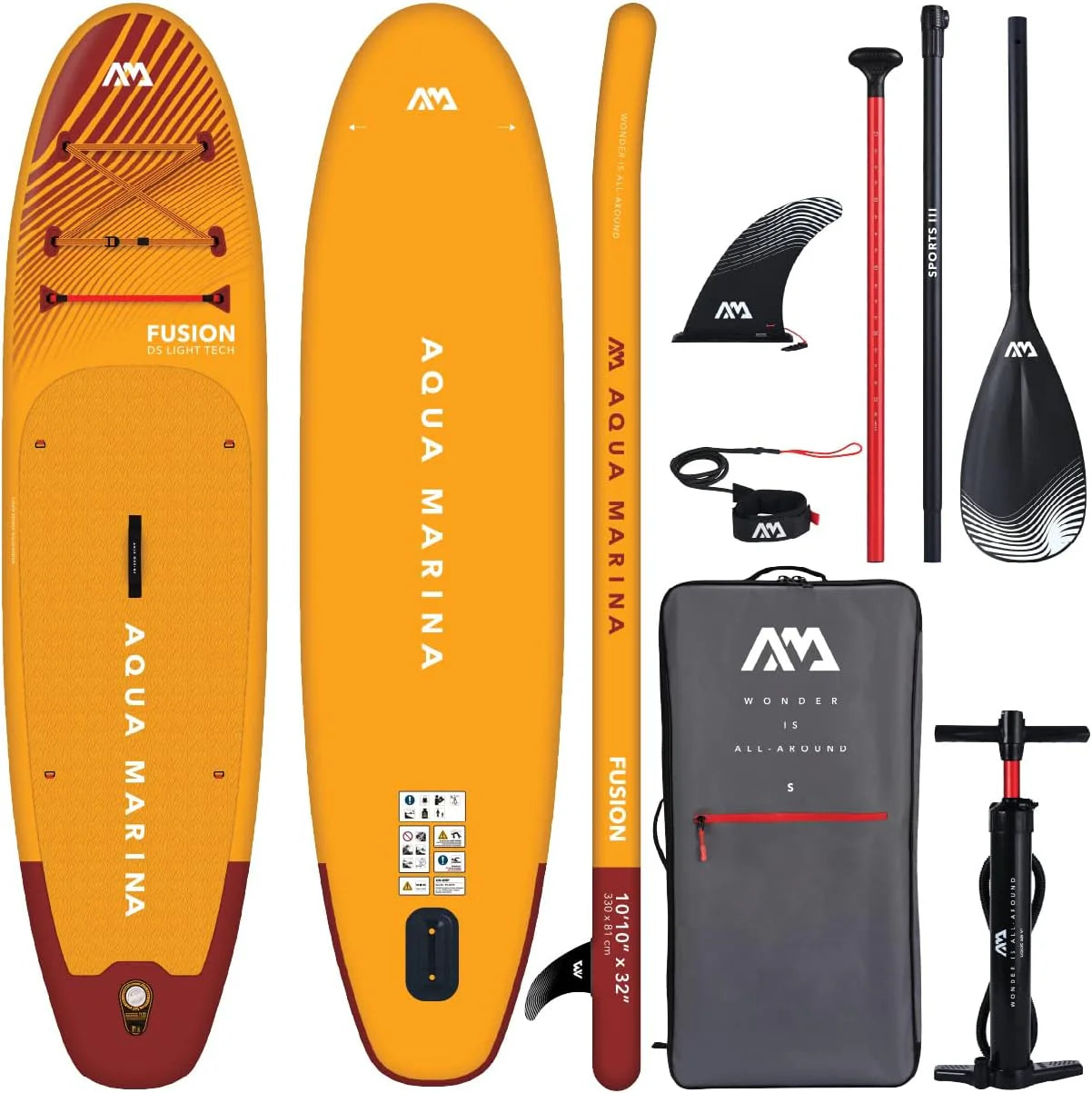 Aqua Marina FUSION Opblaasbaar Stand Up Paddle Board (iSUP) Pakket, 330 cm Lengte