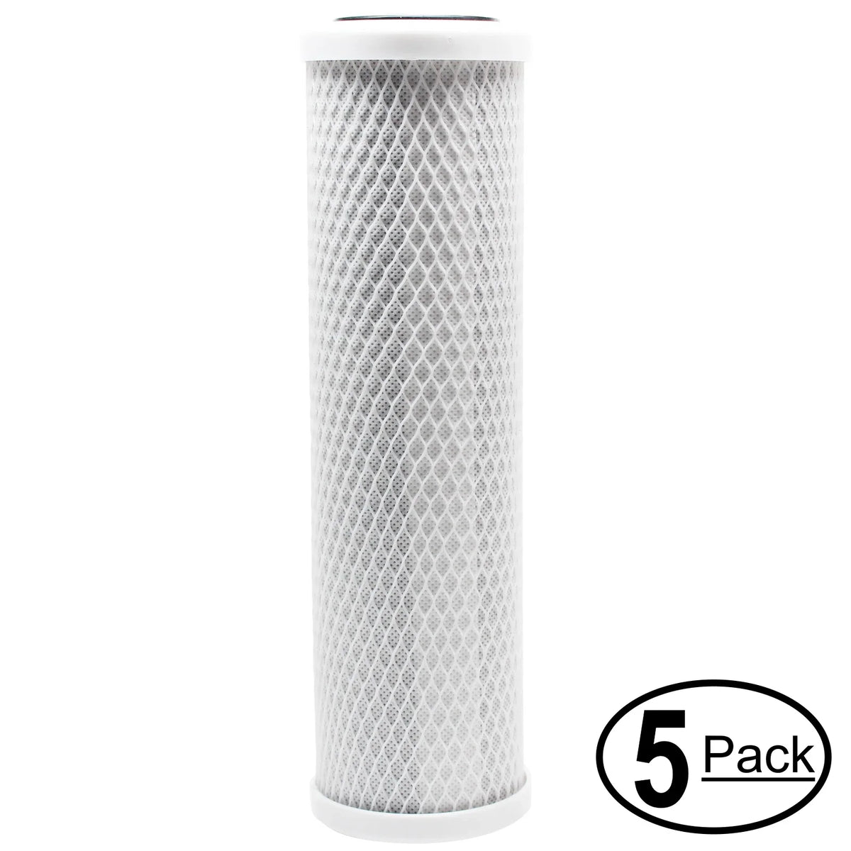 5-Pack Replacement for PurePro FS401-S Activated Carbon Block Filter - Universal 10 inch Filter for PurePro Aquarium RO with pressure gauge: FS401-S - Denali Pure Brand