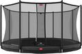BERG Favorit InGround Outdoor Grondtrampoline rond voor kinderen, incl. veiligheidsnet Comfort, Airflow voor 50% meer veerkracht, weerbestendig en veilig(Grijs/330)